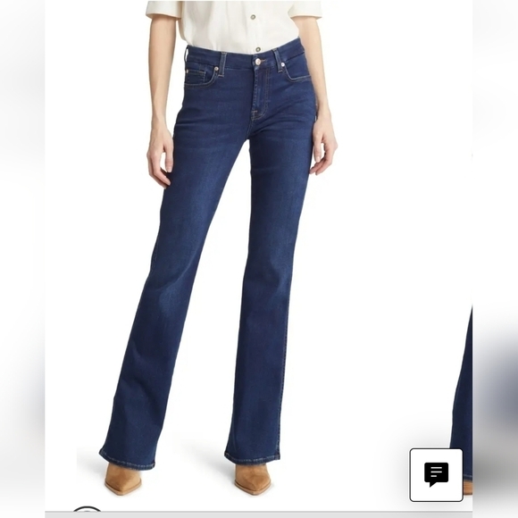 7 for all Mankind Mid Rise Bootcut jeans size 32 Dark wash - Picture 1 of 9